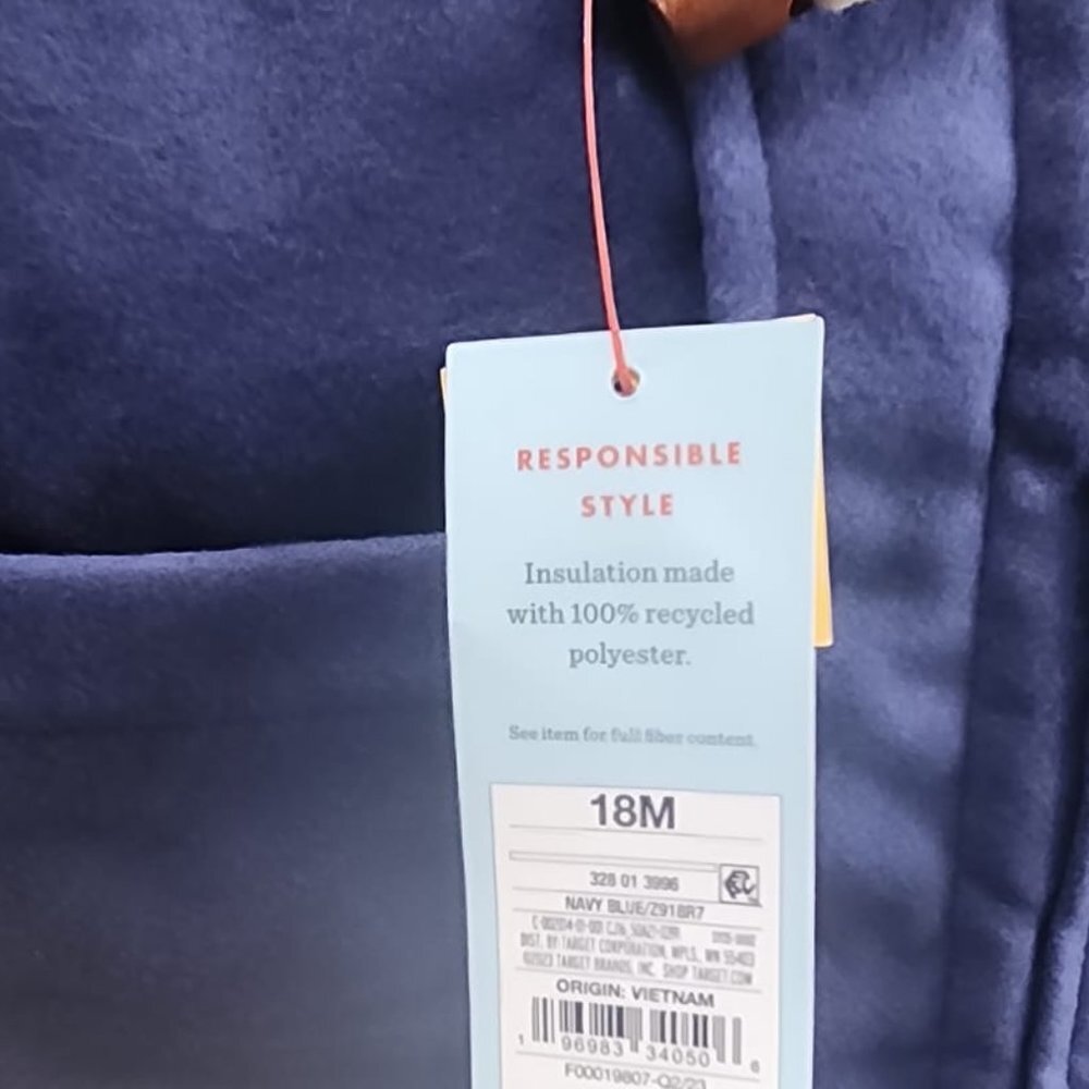 Solid Navy-Blue Jacket - Cat & Jack 18M - Picture 2 of 2